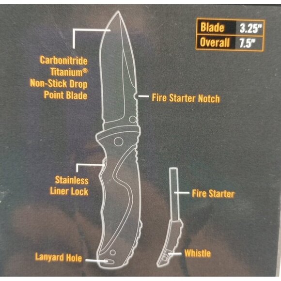 Camillus Inflame Folding Knife 3.25" Titanium 440 Steel Blade Synthetic Handle - Picture 11 of 11